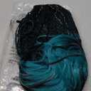 karlery Women Long Braid Blue and Black Mixed Wig Halloween Cosplay Wig Anime Costume Party Wig