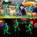 12 Pcs 20 inch Halloween Flamingos Decorations Outdoor Glow in the Dark Halloween Skeleton Flamingo Yard Sign with Stakes Outdoor Skeleton Flamingo Decoration for Yard Garden Lawn Party Supplies, 19.7 inches