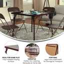 Flash Furniture Madelyn 33.5" Square Folding Multipurpose Card Table with Padded Vinyl Top, Portable Folding Game Table for 4 Players, Brown, 1 Piece Table
