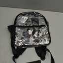 MAY TREE Clear Backpack for Stadium Events, 12x11x5 Inches Small Clear Backpack for Concert Festival Sports Outdoor - Black