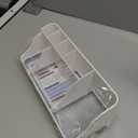 Homtalker Bathroom Counter Organizer and Storage, 7 Slots Detachable Toothbrush Holders for Bathrooms, Anti-Slip Electric Toothbrush and Toothpaste Holder Countertop Vanity Organizer Accessories for Adults Kids (White Grey)