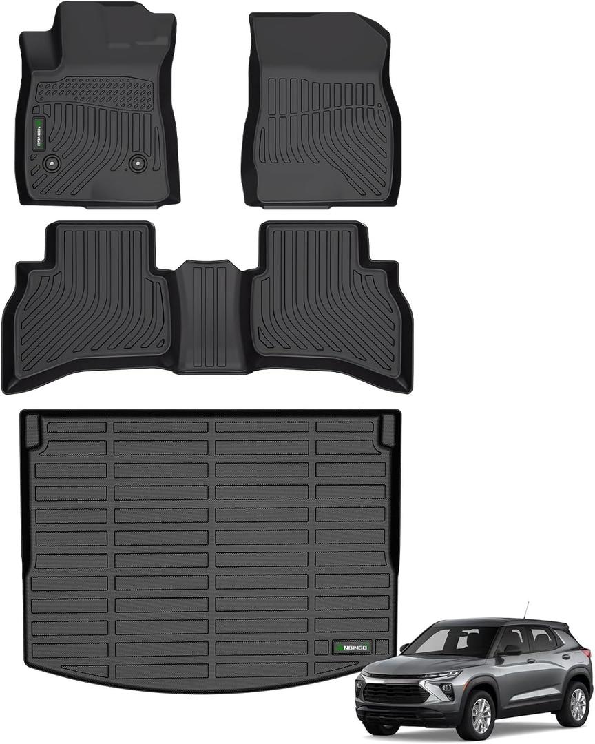 ANBINGO All Weather Floor Mats for Chevy Trailblazer AWD 2026 2025 2024 2023 2022 2021 & Cargo Liner for Trailblazer AWD (Cargo Tray in Upper Deck Position) Set - Black
