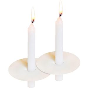 150 Church Candles with Drip Protectors for Devotional Candlelight Vigil Service, Box of 150 Candles, Unscented White 5" H X 1/2" D, No Smoke