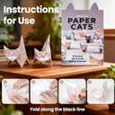 3 x 50-Piece Origami Cat Kit for Kids Ages 8-12, Foldology Origami Paper Setfor Kids Ages 6-8, Child-Safe & Easy to Fold, Cute 3D Desk Pets Gift