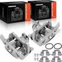 A-Premium Rear Driver and Passenger Side 2Pcs Disc Brake Calipers Assembly with Bracket Compatible with A4 2013-2016, A4 Quattro 2013-2016, Q5 2013-2017, A5 2013-2014, A5 Quattro 2013-2017, allroad