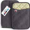 Big Red House - Silicone Pot Holders - Set of 2 Grey - 10x3 - Heat Resistant to 536 F / 280 C Kitchen Protectors Hot Pans Baking Professional Grade Cooking Mitts (Gray)