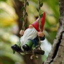 Garden Gnomes Outdoor Statue,Garden Gnome on Swing, Gnomes Decorations for Lawn Yard, Indoor and Outdoor Gnome Ornament for Christmas Tree Decor (Swing Gnome)