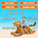 Kids Leopard Pool Float Ride-On with Handles for Ages 4-8 (Up to 120 lbs) | Jungle Animal Pool Float for Swimming, Floating, Pool Toys, Summer Activities, Water Games, and Kids Party Decorations