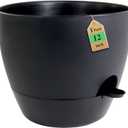 WSMKSZ 12 inch Large Self Watering Pots, Flower Plant Pots with Multi Mesh Drainage Holes for Indoor Outdoor Garden Plants and Flowers, Plastic Planters with Removable Deep Reservoir, Black, 12inch 1pc