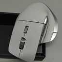 Wireless Bluetooth Mouse, Ergonomic Rechargeable Silent Mouse with Multi-Device, Adjustable DPI, Flying Scroll & Thumb Wheel, Bluetooth Mice for Laptop, Computer, Tablet, Smartphone (White)