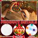Beeveer 24 Pcs Christmas Ceramics to Paint Ball Ornaments Craft Christmas Ceramic Craft DIY Painting Kit 3D Ready to Paint Your Own Kit Xmas Ball DIY Ornaments Gifts Party Favor
