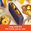 bella 2 Slice Slim Toaster, Fits-anywhere Kitchenware, 6 Setting Shade Control with Reheat & Cancel Buttons, Fits sourdough, 10 Long Slot, Anti Jam & Auto Shutoff, 900 Watt, Plum