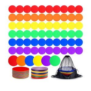 Haull Spot Markers Floor Spots with Bag Non Slip Vinyl Poly Dots for Gym Floor Basketball Football Soccer Sports Speed Agility Training Gym Dance Classroom 4.72inch 60 Pack