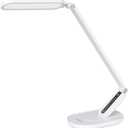 JKSWT Desk Lamp, for Eye Care, Dimmable Table Lamp with 5 Colour Modes, 72 LEDs with USB Charging Port, Touch Control and Memory Function, Office Lamp (White)