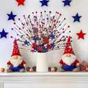 Childom 6 Pcs Red White and Blue Flowers Artificial for Memorial Day Decorations,4th of July Decorations,16 Inch Patriotic Star Accessories,Patriotic Floral Stems for Home,Party,Table Centerpieces