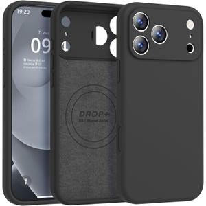 Ktele Magnetic for iPhone 17 Pro Case [Compatible with Magsafe] [Premium Silicone Satin-Smooth Touch] Slim Shockproof Anti-Scratch Microfiber Lining Case, 6.3 inch, Black