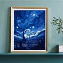 CSZPPQAF Paint by Numbers Kit for Adults Beginner, Starry Sky Moon Paint by Number Kits on Canvas, DIY Easy Acrylic Watercolor Oil Painting by Numbers for Home Wall Decor 16X20inch