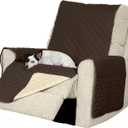 Furhaven Water-Resistant & Reversible Recliner Chair Cover Protector w/ Side Pockets for Dogs, Cats, & Children - Two-Tone Pinsonic Quilted Living Room Furniture Cover - Espresso/Clay, Recliner