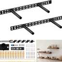 22 in Floating Shelf Hardware - 22"x8" Wall Mounted Hidden Brackets, 2Pcs Thickened Solid Steel Floating Shelf Brackets 3-Year Service