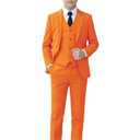 YuanLu Boys Suit for Kids Tuxedo Wedding Ring Bearer Outfit, 5 Piece Boy Slim Fit Formal Suits with Adjustable Waist, Size 6 Years, Orange 