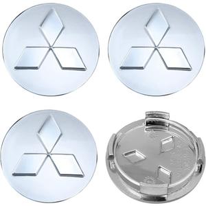 4PCS Wheel Center Caps for Mitsubishi Eclipse Spyder Pajero Sport Endeavor, 60mm/2.36" Car Wheel Hub Caps ABS Rim Center Hub Cover (Silver)