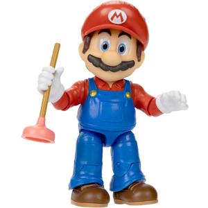 THE SUPER MARIO BROS. MOVIE - 5 Inch Action Figures Series 1  Mario Figure with Plunger Accessory