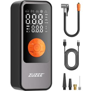 Tire Inflator Portable Air Compressor, 4X Faster & High-Capacity Battery, Portable Tire Inflator with Digital Pressure Gauge, LED Light, 150PSI Air Pump for Car Tires, SUV, Motorcycle, Bike, Ball, etc