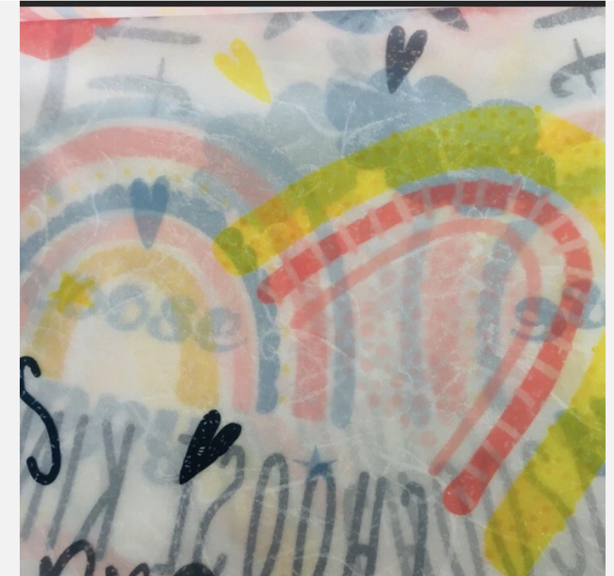 Peva Shower Curtain Happy Rainbows