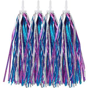 4pcs Bike Streamers for Girls, Colorful Bike Tassels for Girls, Durable Bike Tassels, Bicycle Streamers Suitable for All Kinds of Children's Vehicles, Including Bicycles, Scooters