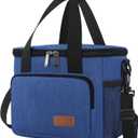 Femuar Lunch Bags for Women/Men, Insulated Lunch Bag for Work Office Picnic - Lunch Cooler Bag Leakproof Lunch Box with Adjustable Shoulder Strap - Blue (Medium Size)