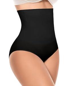 Werena Tummy Control Shapewear Underwear for Women High Waisted Body Shaper Panties Shaping Briefs(#08 Black(compression), Large)