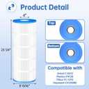 C1200 Pool Filter Cartridge Compatible with Hayward CX1200RE, Unicel C-8412, Ultra-B2, Pleatco PA120, Filbur FC-1293, Clearwater II 125, Waterway Pro Clean 125, 120 Sq. Ft Replacement 1Pack