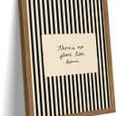 Vintage Inspirational Wall Art, Minimalist There is No Place Like Home Canvas Wall Decor Painting, Black and White Striped Quote Artwork Print Picture for Living Room Bedroom 16x24 Inch Framed