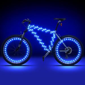 Woanger ,2 Pcs LED Bike Lights for Night Riding Bicycle Frame and Wheel Lights Battery Powered Bike Accessories Gifts for Adults Riding at Night