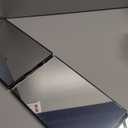 OLIBUY 3 Way Mirror for Hair Cutting, Three Way Mirror for Shaver and Makeup, Height Adjustable with Two Hold Nails, 360 Viewing Angle, Clear Anti-Fog HD Glass (Black Without Led)