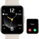 Smart Watches for Men Women (Answer/Make Calls) Compatible with iPhone Android Phones, 1.85" Smartwatch Fitness Tracker with 100+ Sports Heart Rate Monitor Pedometer Sleep Tracker Waterproof (Beige)