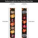 Fall Porch Sign Outdoor Vertical Banner Set Hello Fall & Welcome Double Hanging Decorations Autumn Buffalo Plaid Pumpkin Maple Leaf Theme for Front Door, Porch, Wall  Thanksgiving Decor