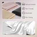 Gabire Mulberry Silk Pillowcase for Hair and Skin Prevent Acne Pillowcase Both Sides Real Silk Pillowcases Organic Silk Pillowcase with Hidden Zipper, White, Standard (20"26")