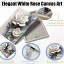 AIRDURS Elegant White Rose Wall art Canvas Wrapping 16x24in