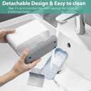 Boperzi Toothbrush and Toothpaste Holder Drainage for Bathroom Countertop with Adjustable Dividers, Large Toothpaste Caddy Organizer Storage Rustic Decor Set Anti-Slip for Shower,Family,Kids Gray