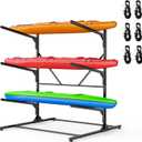 Kayak Storage Rack, Heavy Duty Freestanding Kayak Rack for Garage and Outdoor Storage, Kayak Stand Adjustable for Kayak, Canoe, Surfboard and Paddle Board