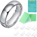 Invisible Ring Size Adjuster for Loose Rings Ring Adjuster Fit Wide Rings with Jewelry Polishing Cloth