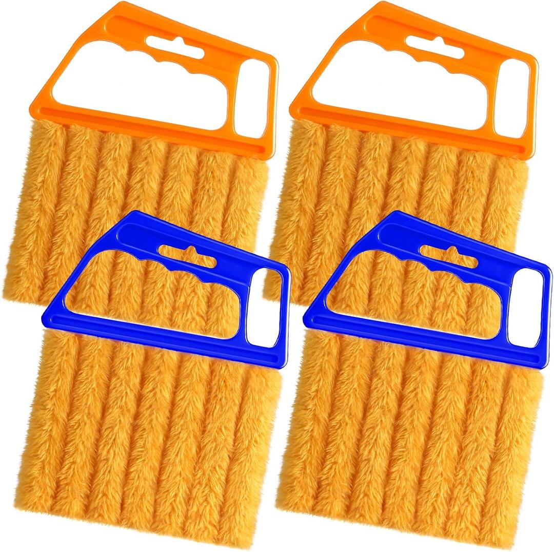 4 Pcs Blind Cleaner Duster Tool, Blind Dusters for Cleaning,7 Finger Dusting Cleaner Tool for Window & Air Conditioner, Window Blinds Cleaner Microfiber Washable