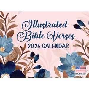 Illustrated Bible Verse Calendar 2026 Monthly Wall Calender 12 Month Religious Gifts For Women | American Made In The USA