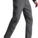 FREE SOLDIER Men's Fleece Lined Outdoor Cargo Hiking Pants Water Repellent Softshell Snow Ski Pants with Zipper Pockets (44W x 30L, Gray)