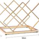 Countertop Wine Rack - 5 Bottle Freestanding Modern Gold Metal Small Wine Rack - Tabletop Wine Holder Stand for Cabinet, Pantry, Wine Bottle Storage