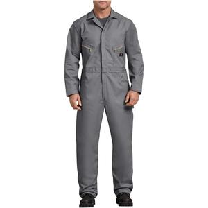 Dickies Men's 7 1/2 Ounce Twill Deluxe Long Sleeve Coverall - Industrial Workwear, Zipper Front, Garage Uniform Fit (Large Tall, Gray)