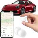 2 Pack GPS Tracker for Vehicles Works with Apple Find My(iOS Only) Mini Real-Time Hidden Car Locator Air Tracker Tag Undetectable Tracking Device for Car Global Coverage No Monthly Fee or SIM Required