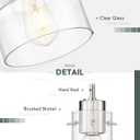 2 Pack Pendant Lights Kitchen Island, 6" Brushed Nickel Pendant Light Fixtures Over Island with Clear Glass Shade, Modern Kitchen Island Lighting for Dining Room Entryway, PL124-BN-G-2PK
