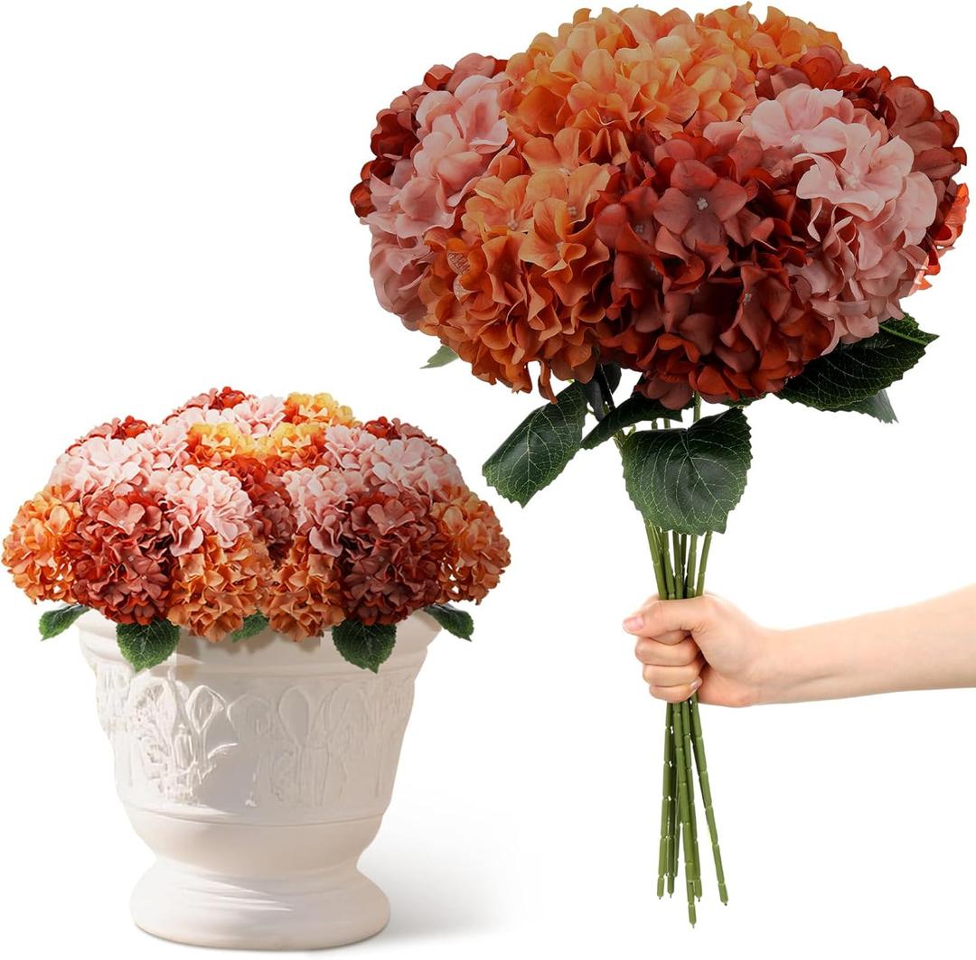 Suncalla 9 Pcs Vintage Hydrangea Artificial Flowers Gifts 23.6" Faux Silk Hydrangeas Flower with Stem Fake Hydrangeas Bouquet Floral for Farmhouse Home Wedding Table Centerpiece
